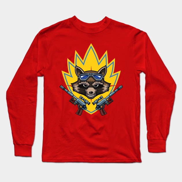 Rocket Raccoon Long Sleeve T-Shirt by mauchofett